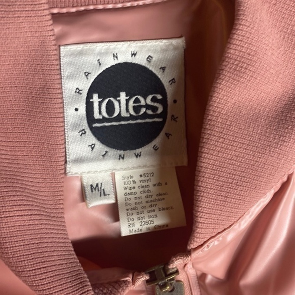 Vintage Totes Pink Raincoat M/L NWT - Picture 3 of 14